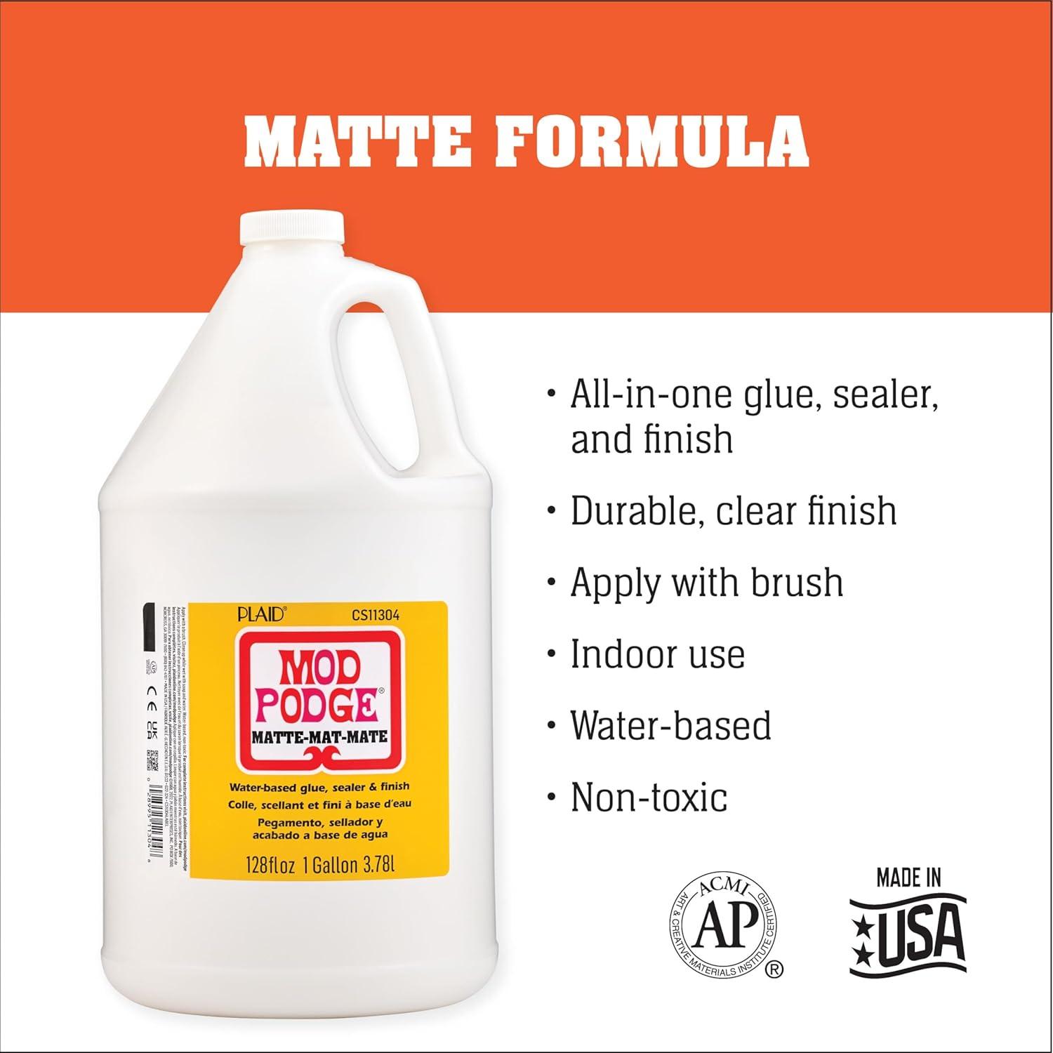 image:imageMOD PODGE Matte Sealer Glue amp Finish AllinOne Craft Solution Quick Dry Easy Clean for Wood Paper Fabric amp More NonToxic Craft with Confidence Made in USA 4 oz Pack of 1128 fl oz