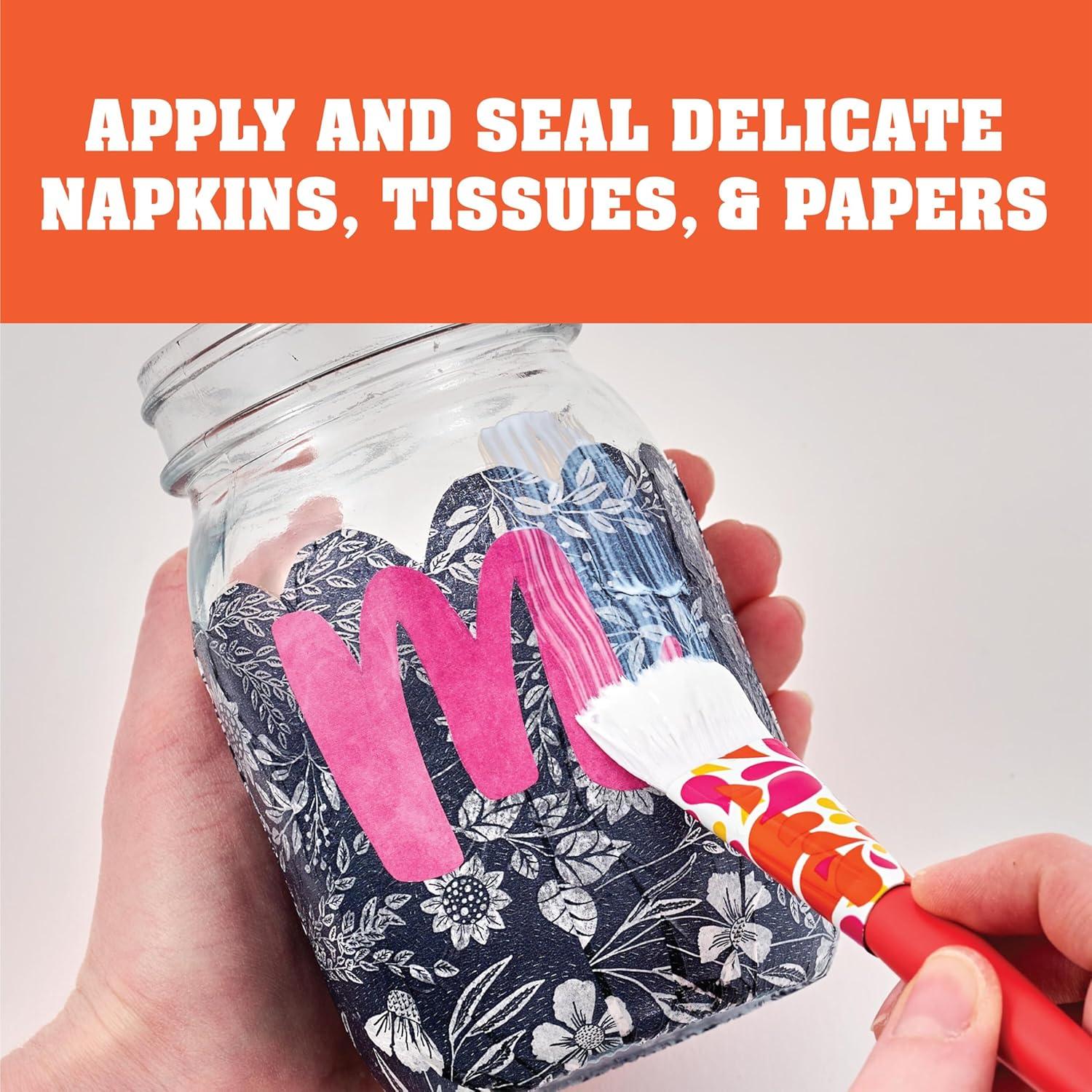 image:imageMod Podge Dishwasher Safe Decoupage Set Includes 3 Soft Bristle Brushes Perfect for DIY Arts and Crafts Projects