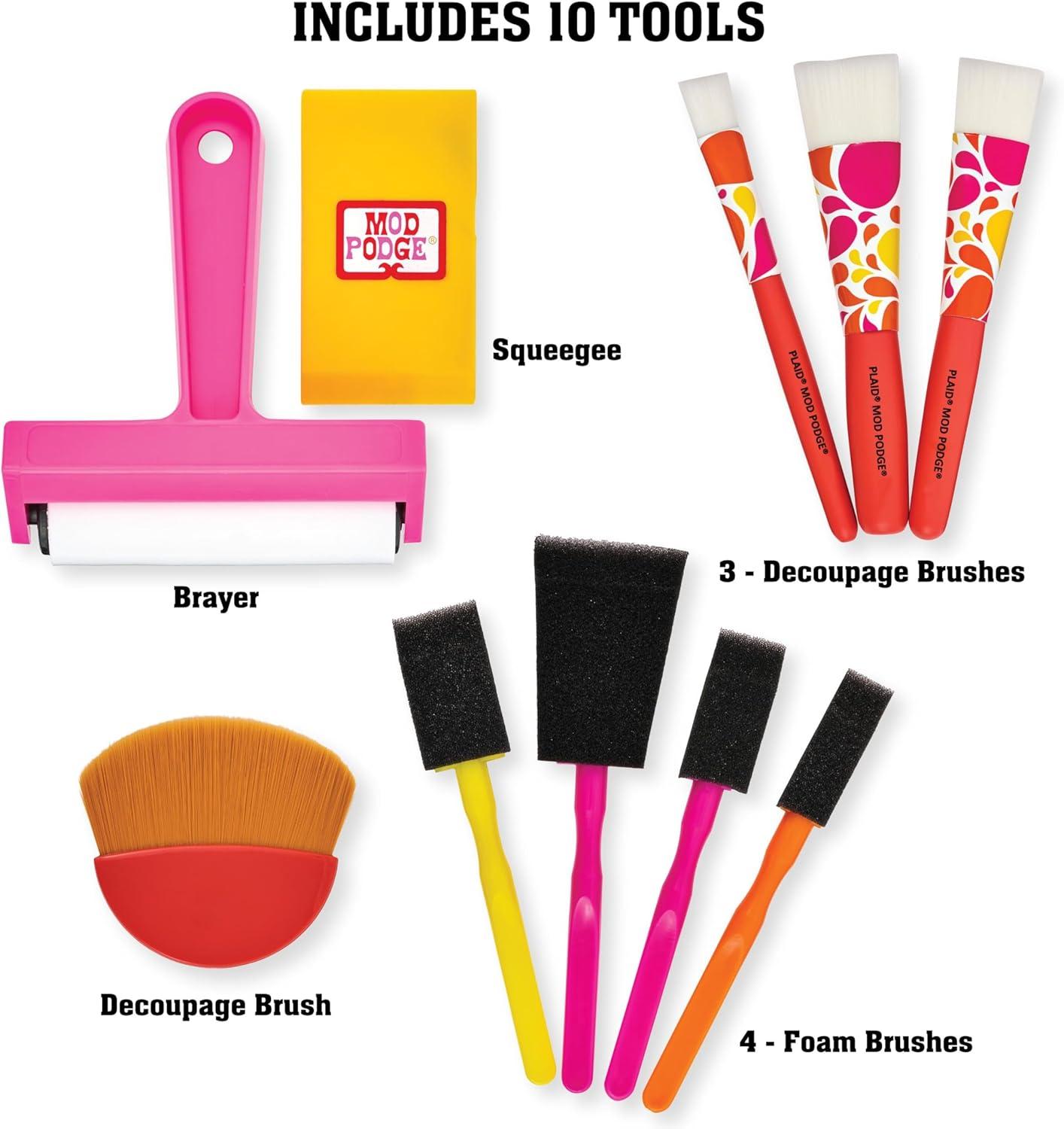 image:imageMod Podge Essential Decoupage Kit Featuring 8 Formulas and 10 Tools Perfect for DIY Arts and Crafts Projects