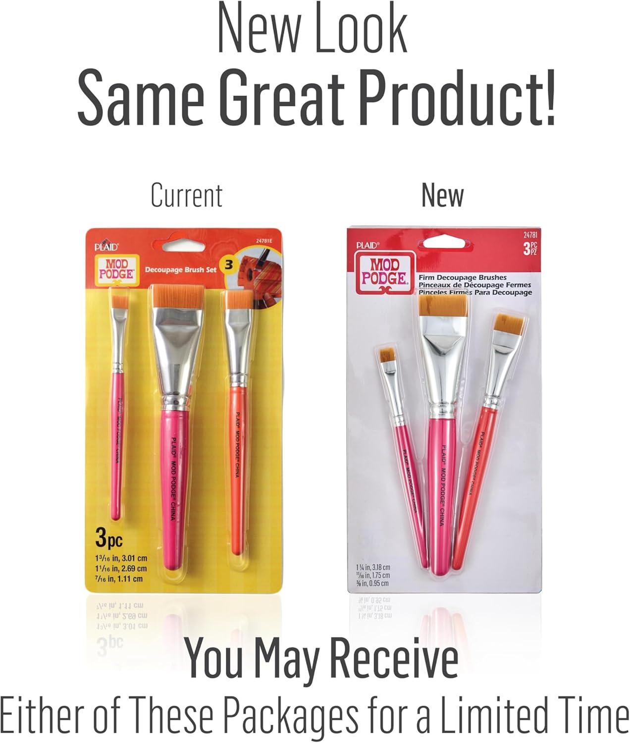 image:imageMod Podge Furniture Brush Set of 3 1 14Inch 1116Inch 38Inch 24781 One Each Original VersionDecoupage Brush 3 PC