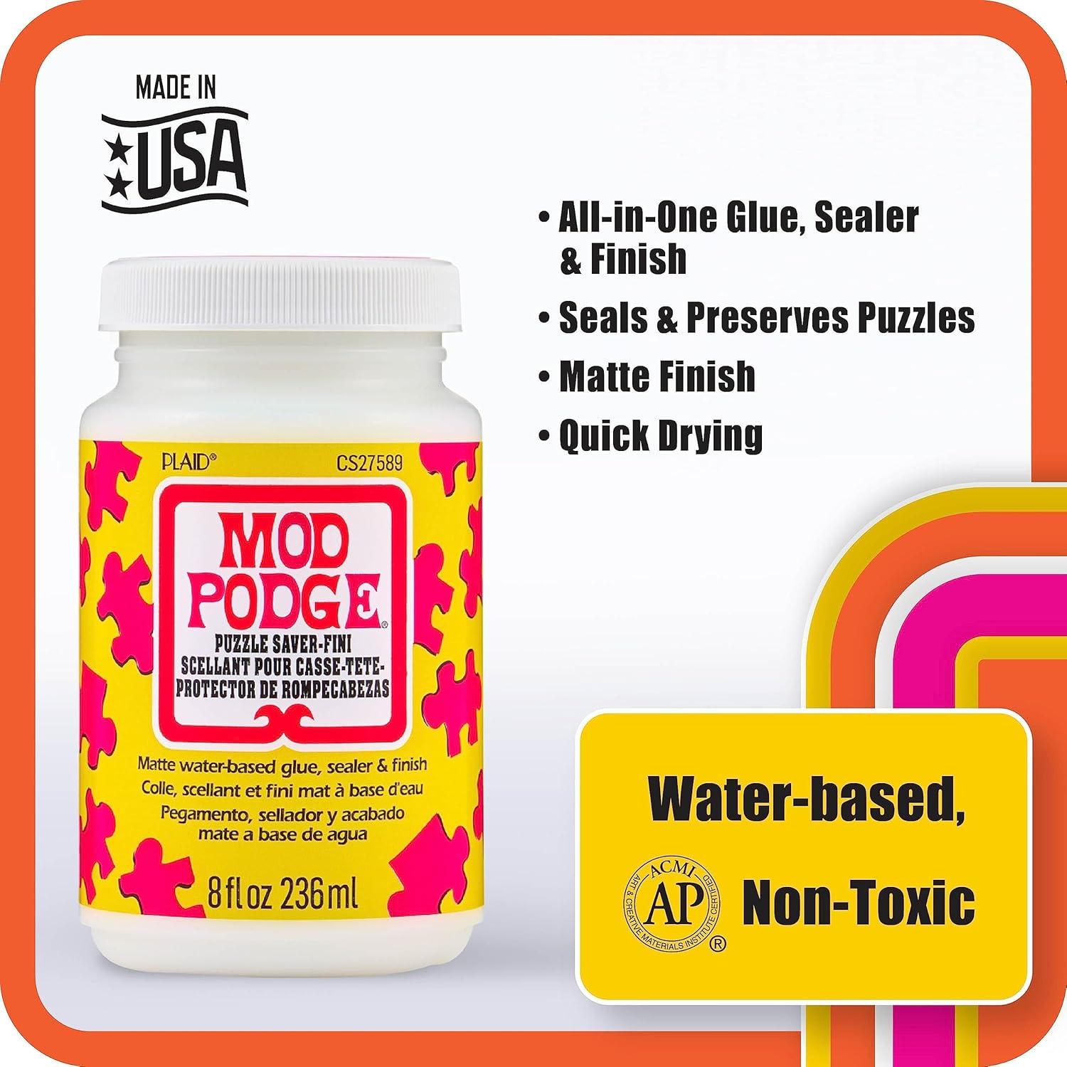 image:imageMod Podge Puzzle Saver Premium Matte AllinOne Glue Sealer and Finish 8 fl oz CS27589Puzzle Saver