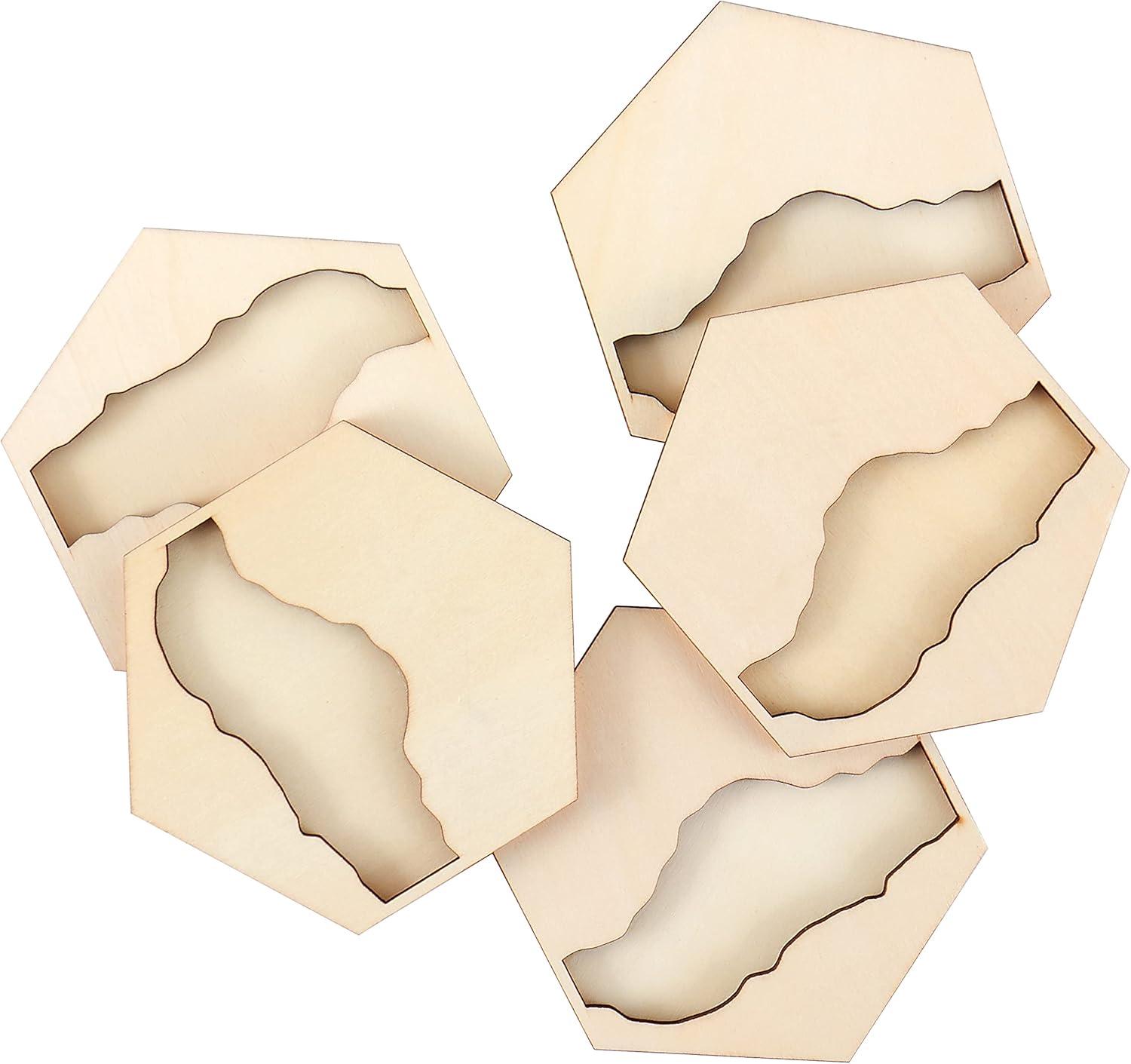 image:imageMod Podge Resin Wood Coaster River Set of 5 Resin Pouring Coaster Kit Pouring Surface for Epoxy Resin DIY Wood Pouring Craft Supplies for Resin Arts and Crafts 56934E