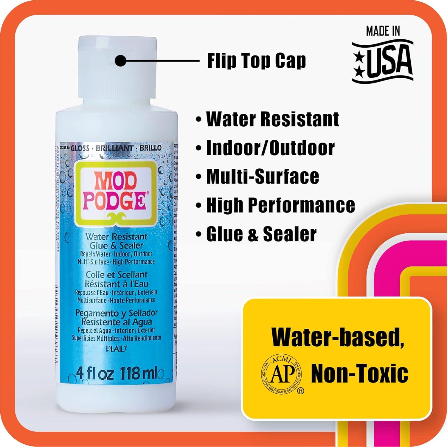 image:imageMod Podge Water Resistant Glue and Sealer 4 fl oz Premium Acrylic Craft Sealer Perfect for Easy to Apply DIY Arts and Crafts CS25386
