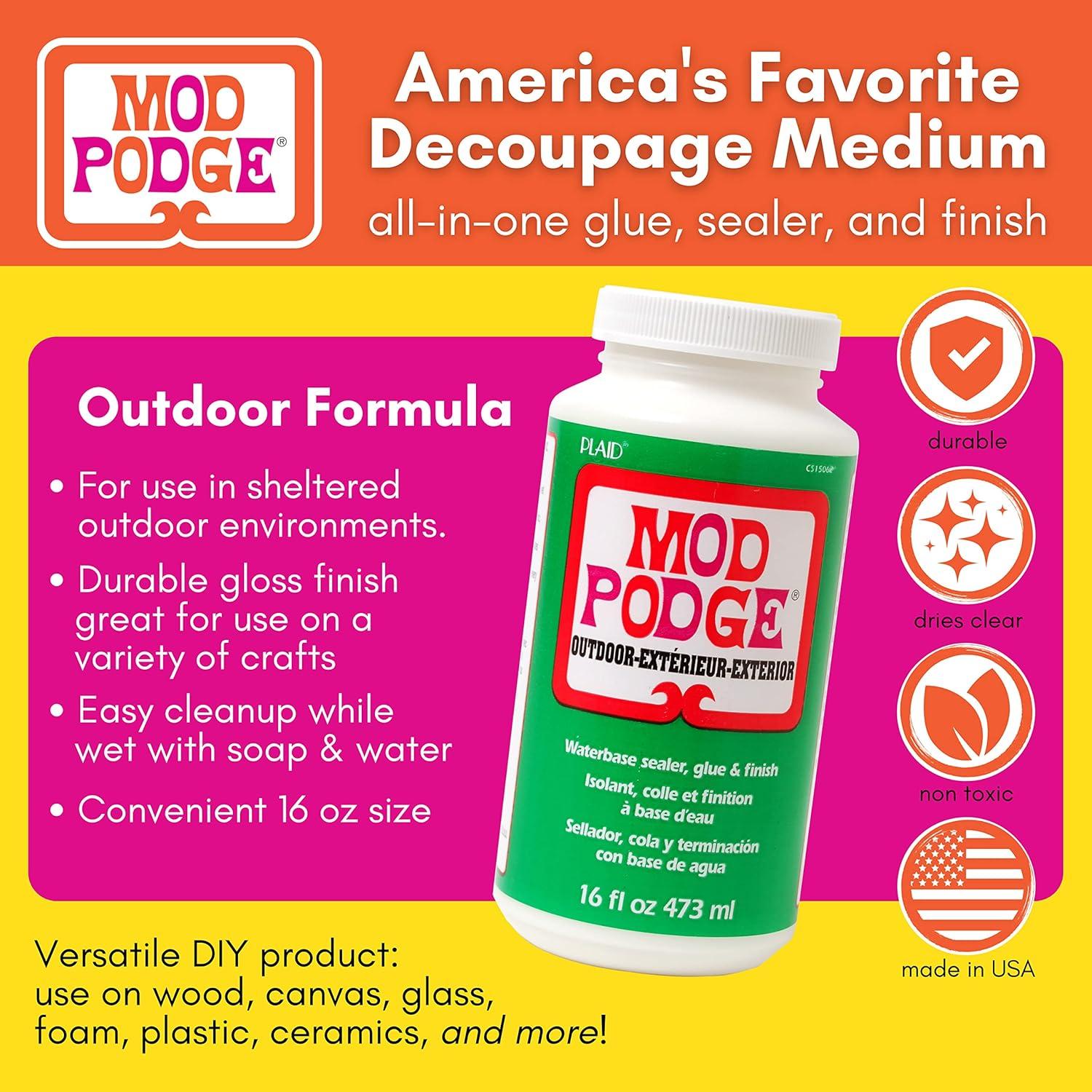 image:imageMod Podge Waterbase Sealer Glue and Finish for Outdoor 8Ounce CS11220 Clear Finish16 ounce