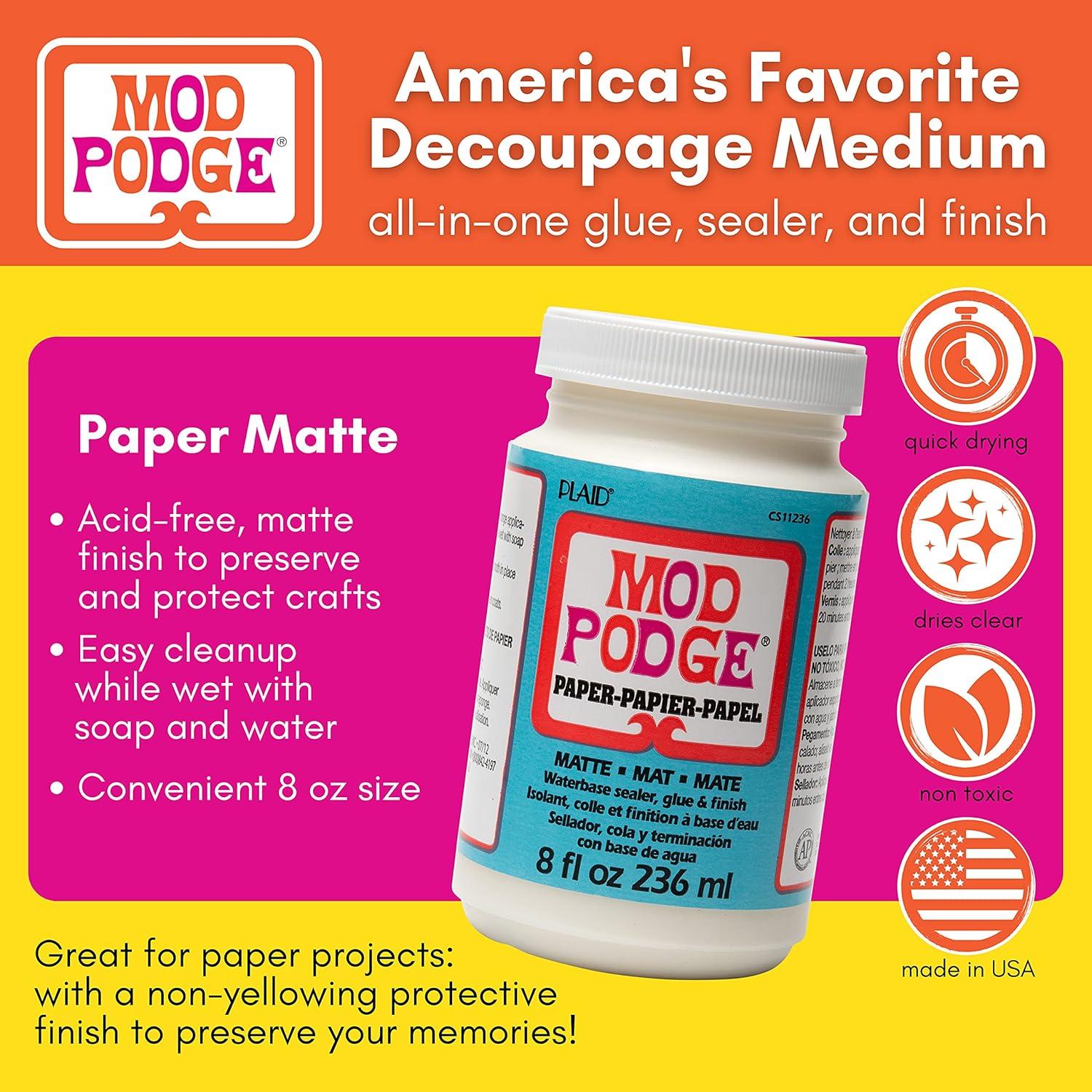 image:imageMod Podge Waterbase Sealer Glue and Finish for Paper 8Ounce CS11238 Gloss FinishMatte