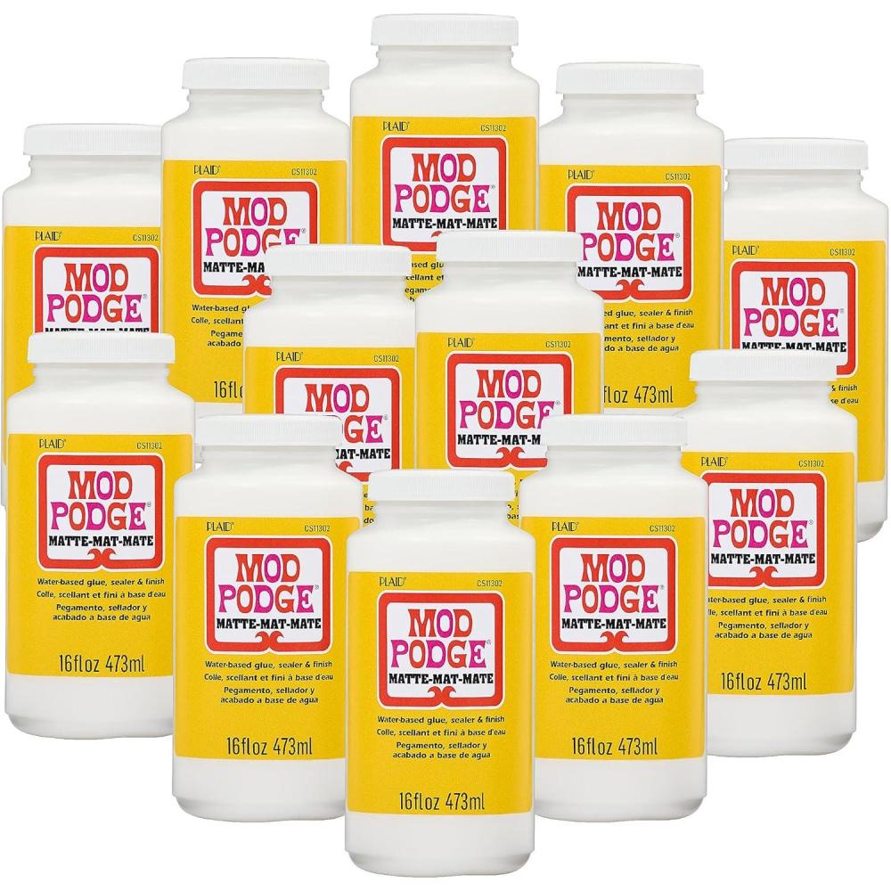 image:imageMOD PODGE Matte Sealer Glue amp Finish AllinOne Craft Solution Quick Dry Easy Clean for Wood Paper Fabric amp More NonToxic  Craft with Confidence Made in USA 4 oz Pack of 116 fl oz