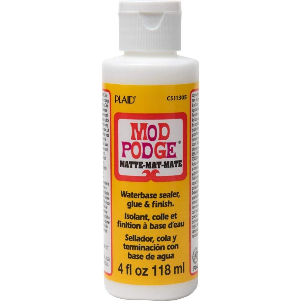 image:imageMOD PODGE Matte Sealer Glue amp Finish AllinOne Craft Solution Quick Dry Easy Clean for Wood Paper Fabric amp More NonToxic Craft with Confidence Made in USA 4 oz Pack of 14 fl oz