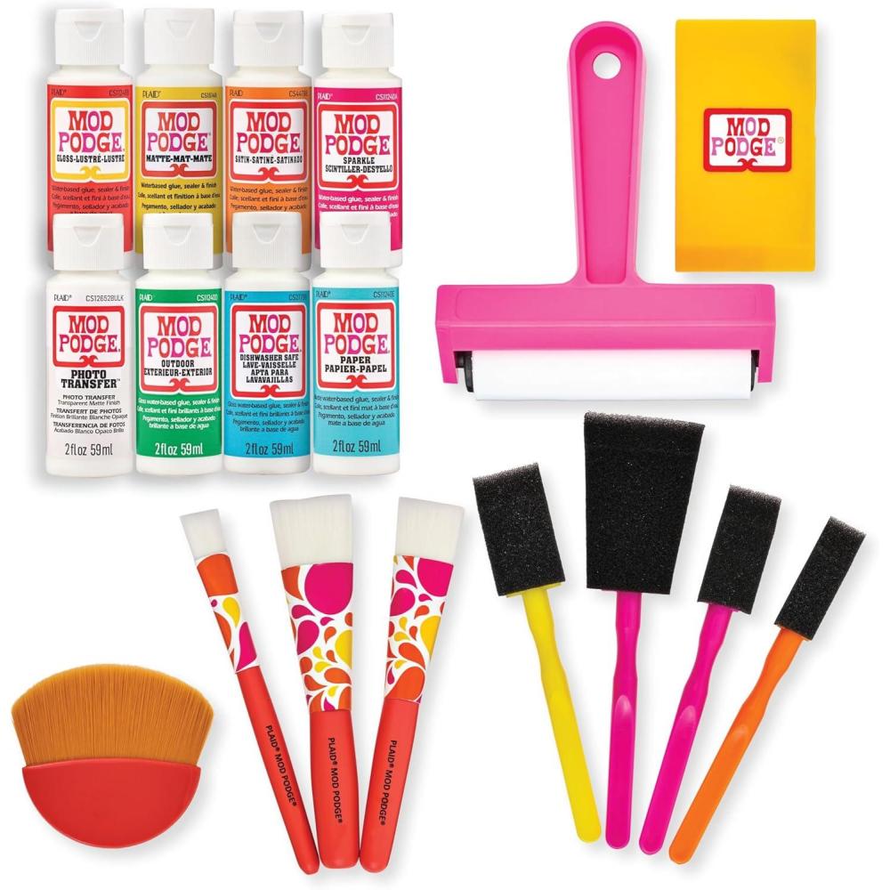 image:imageMod Podge Essential Decoupage Kit Featuring 8 Formulas and 10 Tools Perfect for DIY Arts and Crafts Projects