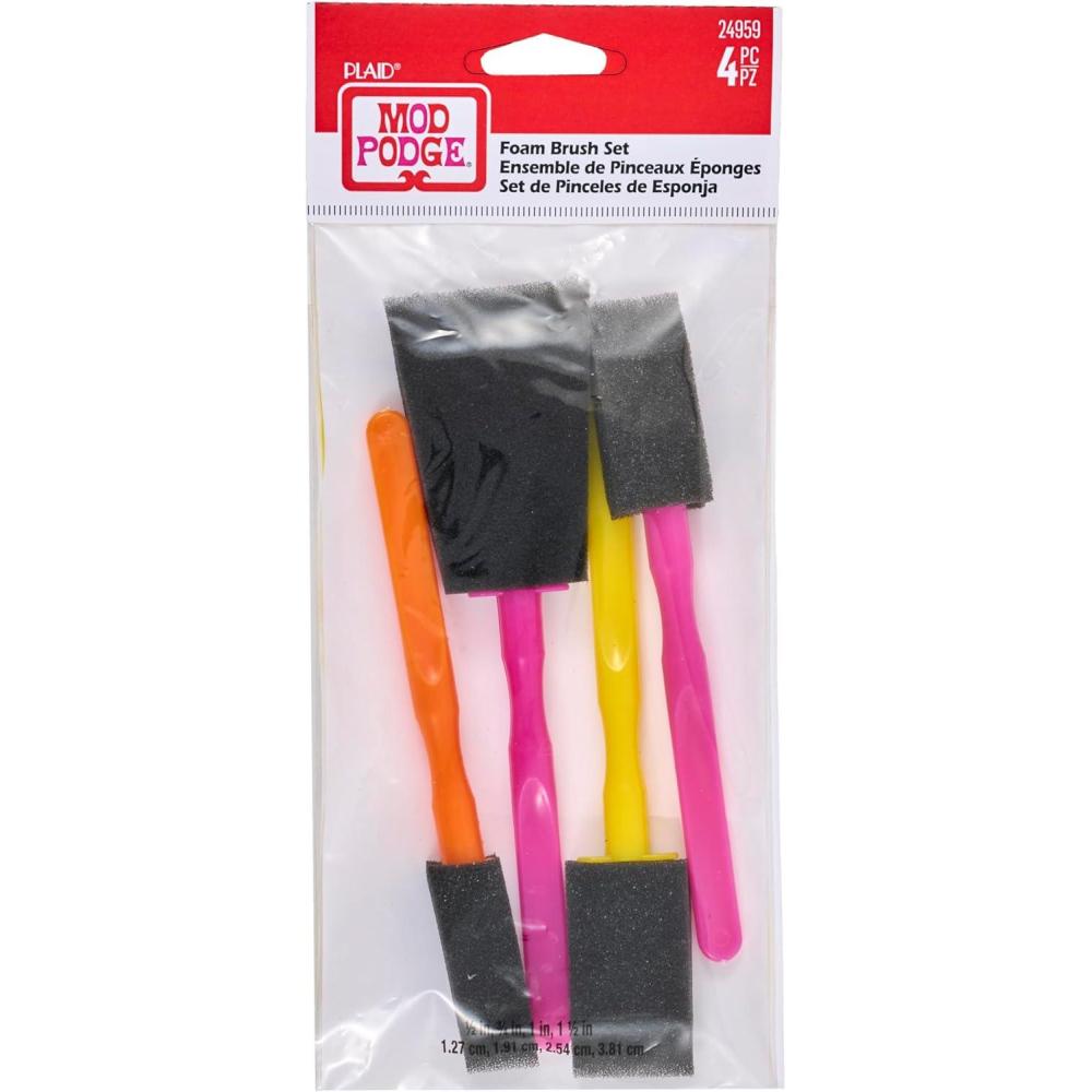 image:imageMod Podge FBA Scrapbooking Foam Brush Set 4Piece Assorted 4 CountPack of 1
