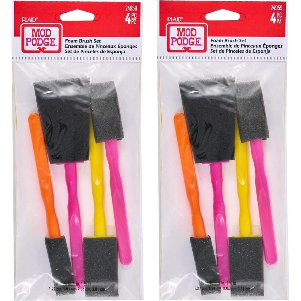 image:imageMod Podge FBA Scrapbooking Foam Brush Set 4Piece Assorted 4 CountPack of 2