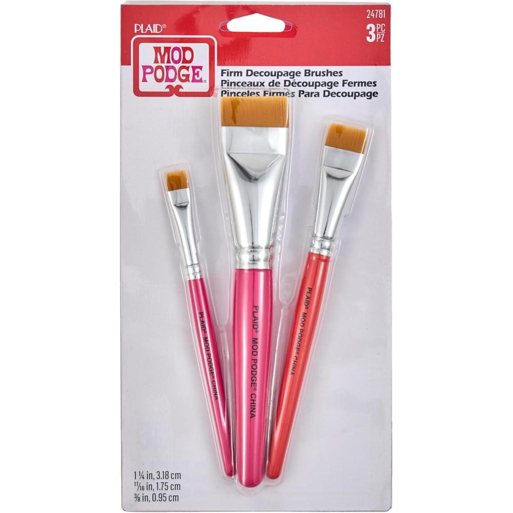 image:imageMod Podge Furniture Brush Set of 3 1 14Inch 1116Inch 38Inch 24781 One Each Original VersionDecoupage Brush 3 PC