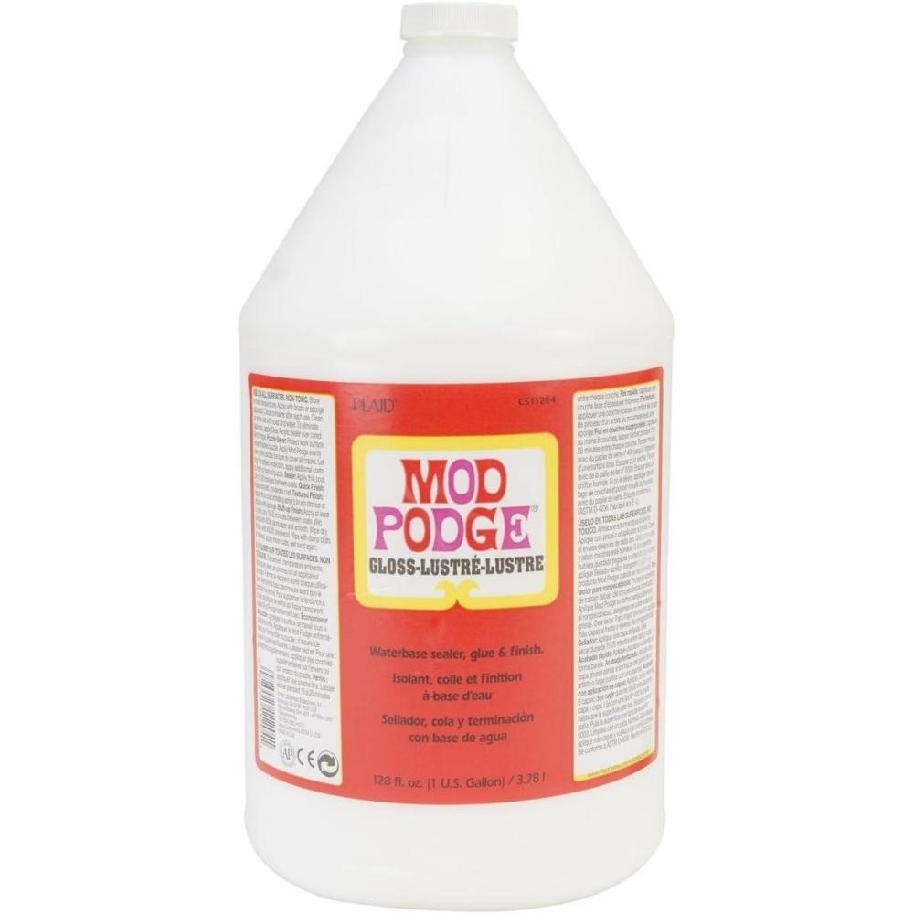 image:imageMod Podge Gloss Sealer Glue amp Finish AllinOne Craft Solution Quick Dry Easy Clean for Wood Paper Fabric amp More NonToxic Craft with Confidence Made in USA 64 oz Pack of 1128 oz