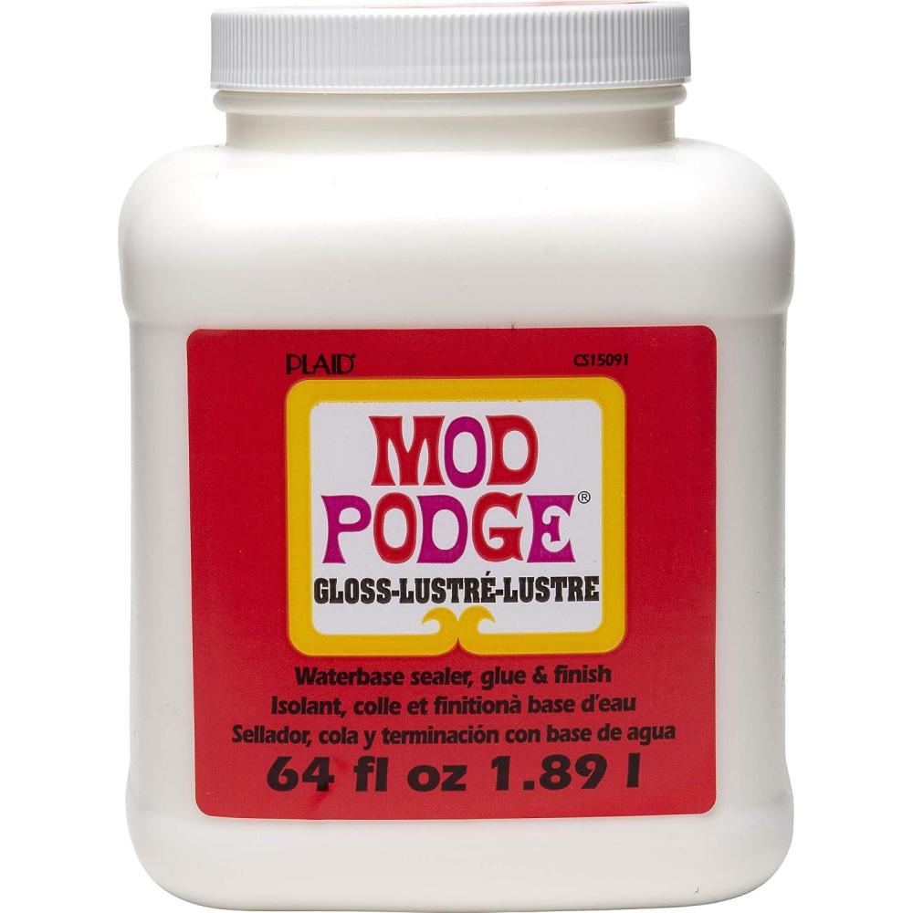 image:imageMod Podge Gloss Sealer Glue amp Finish AllinOne Craft Solution Quick Dry Easy Clean for Wood Paper Fabric amp More NonToxic Craft with Confidence Made in USA 64 oz Pack of 164 oz