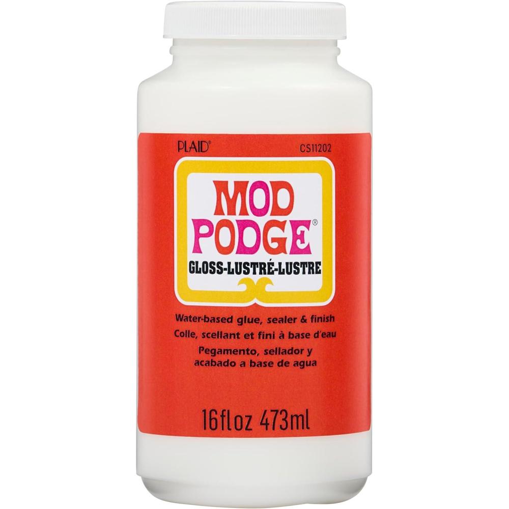 image:imageMod Podge Gloss Sealer Glue amp Finish AllinOne Craft Solution Quick Dry Easy Clean for Wood Paper Fabric amp More NonToxic Craft with Confidence Made in USA 64 oz Pack of 116 oz