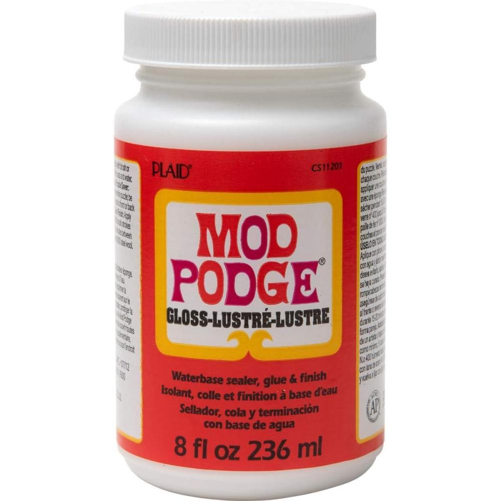 image:imageMod Podge Gloss Sealer Glue amp Finish AllinOne Craft Solution Quick Dry Easy Clean for Wood Paper Fabric amp More NonToxic Craft with Confidence Made in USA 64 oz Pack of 18 oz