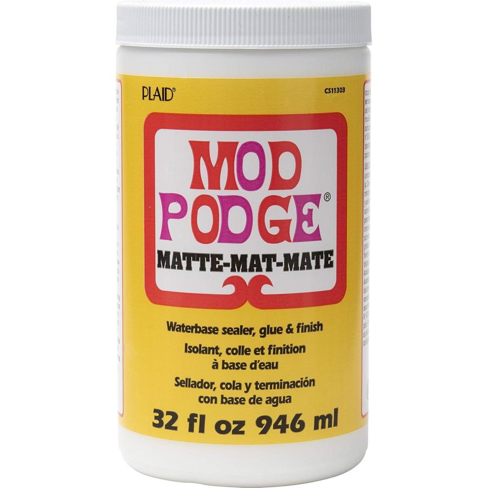 image:imageMod Podge Matte Sealer Glue amp Finish AllinOne Craft Solution Quick Dry Easy Clean for Wood Paper Fabric amp More NonToxic Craft with Confidence Made in USA 32 oz Pack of 132 fl oz