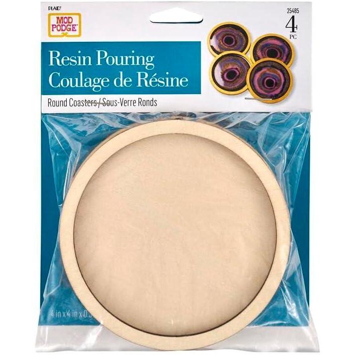 image:imageMod Podge Resin Wood Coasters Set of 4 Resin Pouring Coaster Kit Pouring Surface for Epoxy Resin DIY Craft Supplies for Resin Arts and Crafts Projects 25485