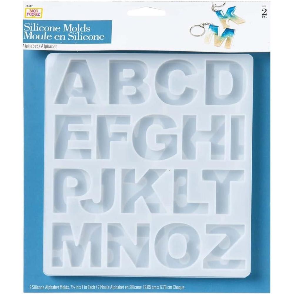 image:imageMod Podge Silicone Resin Mold Set of 2 Alphabet 7 12 x 12 34 Clear Silicone Molds for Resin Casting DIY Arts and Crafts for Epoxy Resin Mold Clear Resin Craft Supplies and Materials 25293
