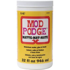 MOD PODGE Matte Sealer, Glue & Finish: All-in-One Craft Solution- Quick Dry, Easy Clean, for Wood, Paper, Fabric & More. Non-Toxic – Craft with Confidence, Made in USA, 4 oz., Pack of 1(32 fl oz)