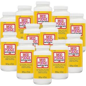 MOD PODGE Matte Sealer, Glue & Finish: All-in-One Craft Solution- Quick Dry, Easy Clean, for Wood, Paper, Fabric & More. Non-Toxic – Craft with Confidence, Made in USA, 4 oz., Pack of 1(16 fl oz)