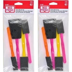 Mod Podge FBA Scrapbooking Foam Brush Set, (4-Piece), Assorted 4 Count(Pack of 2)