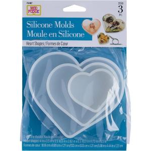 Mod Podge, Hearts Silicone Set of 3 Molds Kit, DIY Epoxy Resin Supplies for Arts and Crafts, 27578