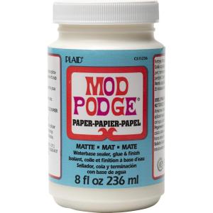 Mod Podge Waterbase Sealer, Glue and Finish for Paper (8-Ounce), CS11238 Gloss Finish(Matte)