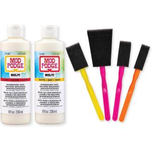 Mod Podge, Multi Gloss and Matte Kit, Includes 3 Soft Bristle Brushes, Perfect for DIY Arts and Crafts Projects