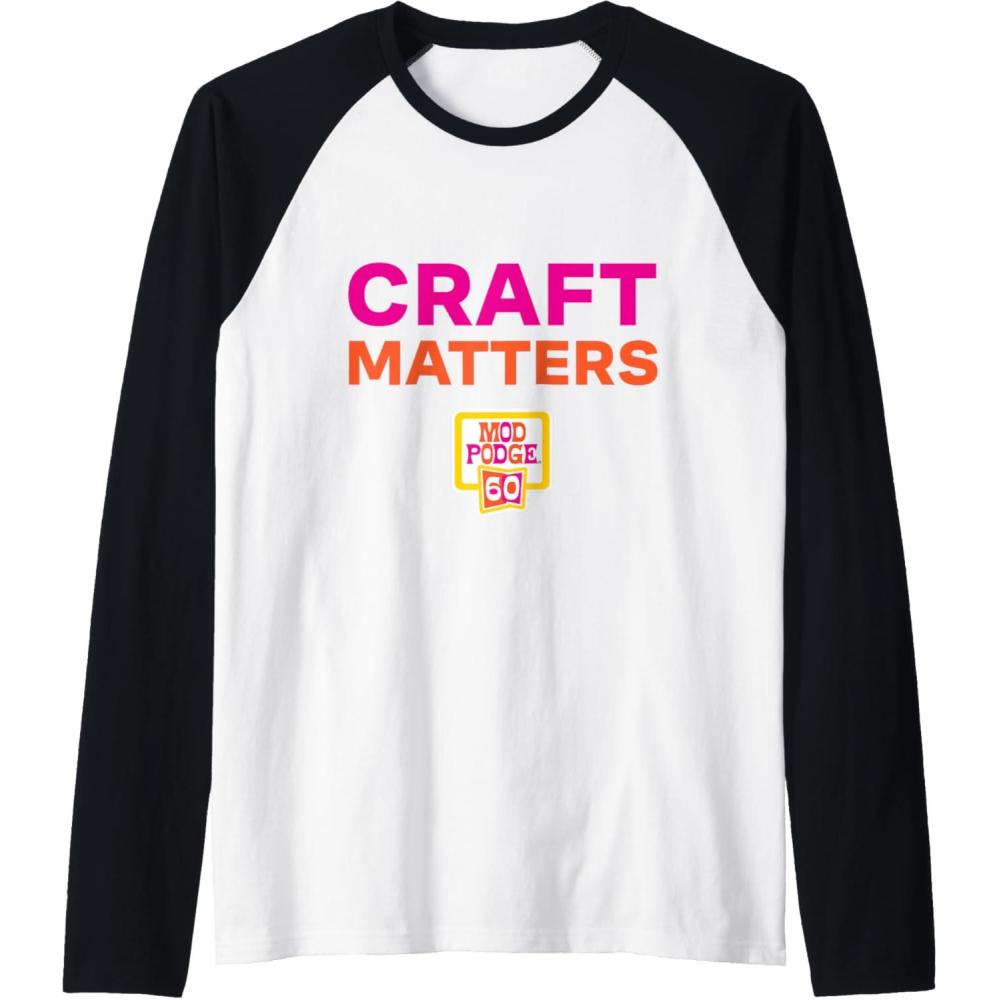image:imageCraft Matters Raglan Baseball TeeBlackWhite