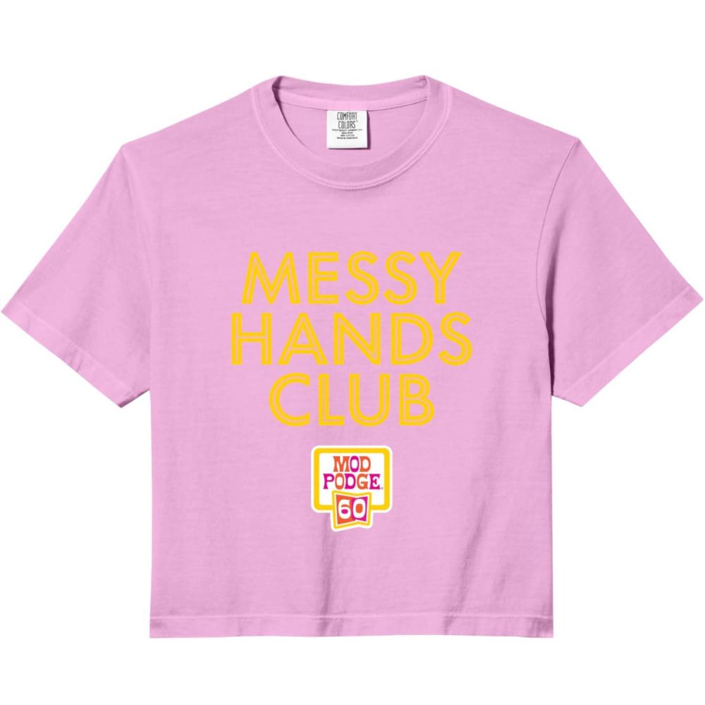 image:imageMessy Hands Club Comfort Colors Crop TopRose Quartz