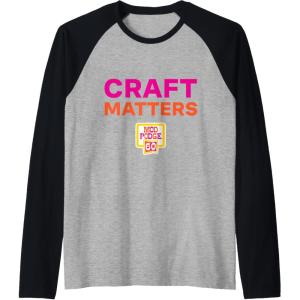 Craft Matters Raglan Baseball Tee(Black/Athletic Heather)