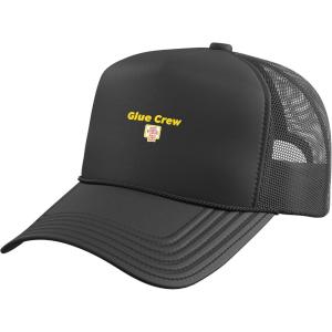 Glue Crew Trucker Hat with Adjustable Mesh Back(Black)
