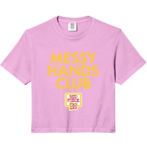 Messy Hands Club Comfort Colors Crop Top(Rose Quartz)