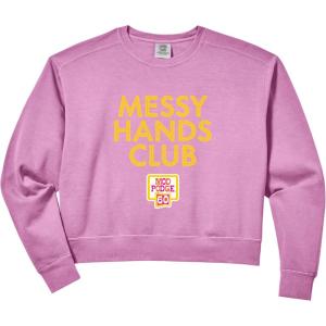 Womens Messy Hands Club Comfort Colors Crop Sweatshirt(Rose Quartz)